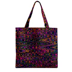 Colorful Bohemian Mosaic Pattern Zipper Grocery Tote Bag by SpinnyChairDesigns