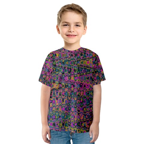 Colorful Bohemian Mosaic Pattern Kids  Sport Mesh Tee by SpinnyChairDesigns