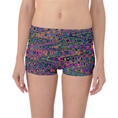 Colorful Bohemian Mosaic Pattern Boyleg Bikini Bottoms by SpinnyChairDesigns