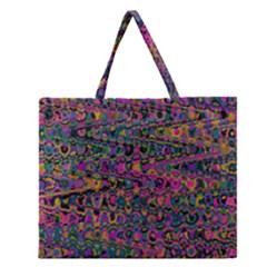 Colorful Bohemian Mosaic Pattern Zipper Large Tote Bag by SpinnyChairDesigns