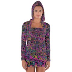 Colorful Bohemian Mosaic Pattern Long Sleeve Hooded T-shirt by SpinnyChairDesigns