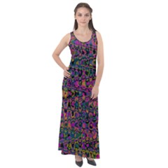 Colorful Bohemian Mosaic Pattern Sleeveless Velour Maxi Dress by SpinnyChairDesigns