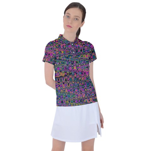 Colorful Bohemian Mosaic Pattern Women s Polo Tee by SpinnyChairDesigns