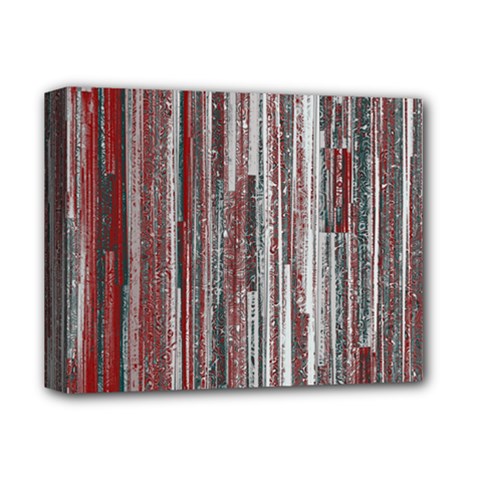 Abstract Grunge Stripes Red White Green Deluxe Canvas 14  X 11  (stretched) by SpinnyChairDesigns