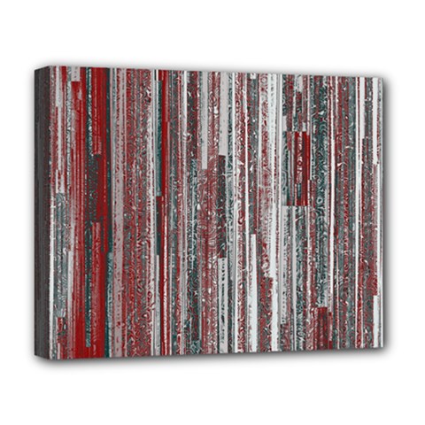 Abstract Grunge Stripes Red White Green Deluxe Canvas 20  X 16  (stretched) by SpinnyChairDesigns