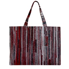 Abstract Grunge Stripes Red White Green Zipper Mini Tote Bag by SpinnyChairDesigns