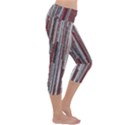 Abstract Grunge Stripes Red White Green Capri Yoga Leggings View3