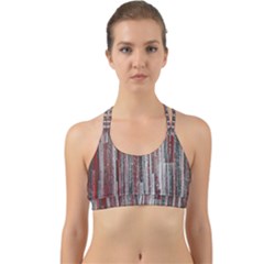 Abstract Grunge Stripes Red White Green Back Web Sports Bra by SpinnyChairDesigns