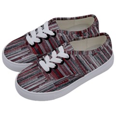 Abstract Grunge Stripes Red White Green Kids  Classic Low Top Sneakers by SpinnyChairDesigns