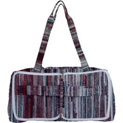 Abstract Grunge Stripes Red White Green Multi Function Bag by SpinnyChairDesigns