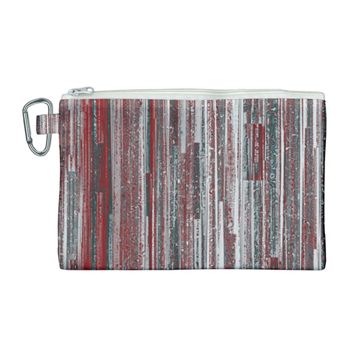 Abstract Grunge Stripes Red White Green Canvas Cosmetic Bag (Large)