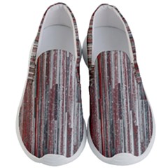 Abstract Grunge Stripes Red White Green Men s Lightweight Slip Ons by SpinnyChairDesigns