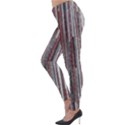 Abstract Grunge Stripes Red White Green Lightweight Velour Leggings View3