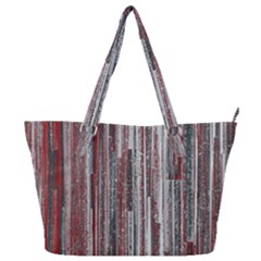 Abstract Grunge Stripes Red White Green Full Print Shoulder Bag by SpinnyChairDesigns