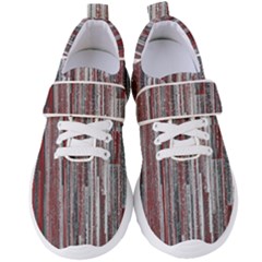 Abstract Grunge Stripes Red White Green Women s Velcro Strap Shoes by SpinnyChairDesigns