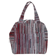 Abstract Grunge Stripes Red White Green Boxy Hand Bag by SpinnyChairDesigns