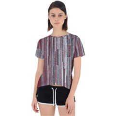 Abstract Grunge Stripes Red White Green Open Back Sport Tee