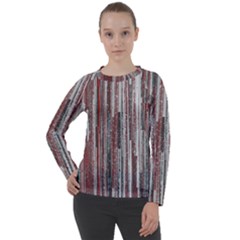 Abstract Grunge Stripes Red White Green Women s Long Sleeve Raglan Tee