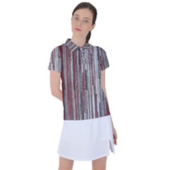 Abstract Grunge Stripes Red White Green Women s Polo Tee