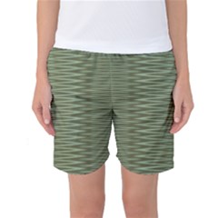 Chive And Olive Stripes Pattern Women s Basketball Shorts by SpinnyChairDesigns