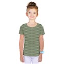 Chive and Olive Stripes Pattern Kids  One Piece Tee View1