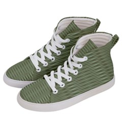 Chive And Olive Stripes Pattern Women s Hi-top Skate Sneakers by SpinnyChairDesigns