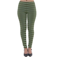 Chive And Olive Stripes Pattern Lightweight Velour Leggings by SpinnyChairDesigns