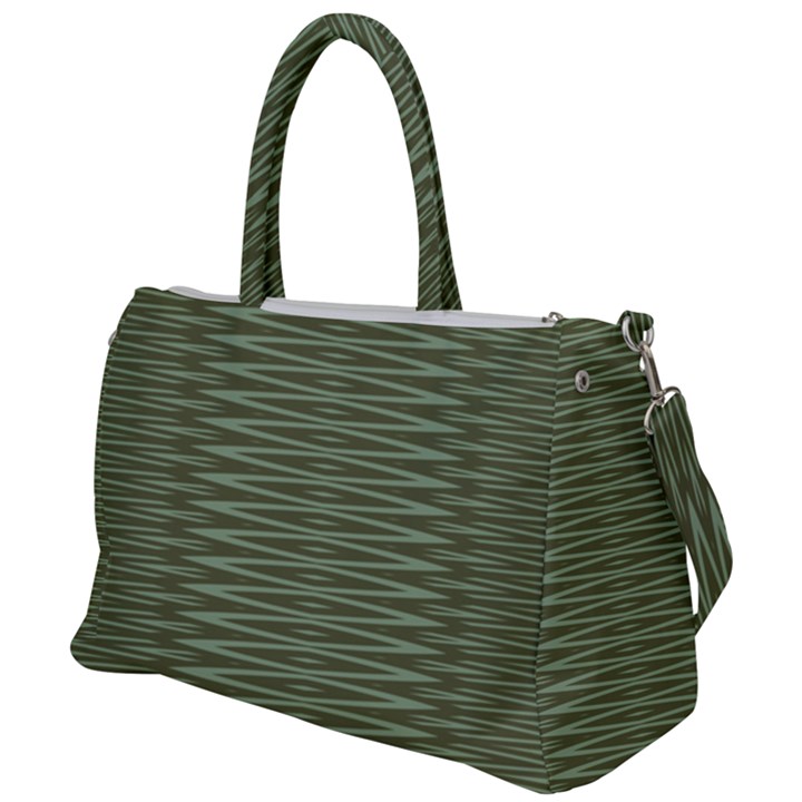 Chive and Olive Stripes Pattern Duffel Travel Bag