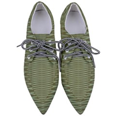 Chive And Olive Stripes Pattern Pointed Oxford Shoes by SpinnyChairDesigns