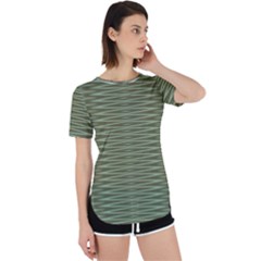 Chive And Olive Stripes Pattern Perpetual Short Sleeve T-shirt by SpinnyChairDesigns