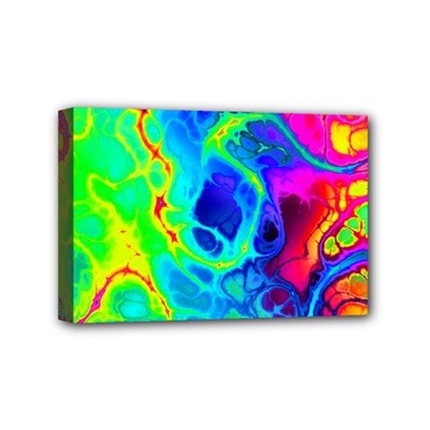 Abstract Art Tie Dye Rainbow Mini Canvas 6  X 4  (stretched) by SpinnyChairDesigns