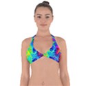 Abstract Art Tie Dye Rainbow Halter Neck Bikini Top View1