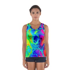 Abstract Art Tie Dye Rainbow Sport Tank Top  by SpinnyChairDesigns