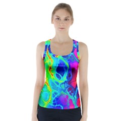 Abstract Art Tie Dye Rainbow Racer Back Sports Top by SpinnyChairDesigns