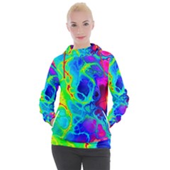 Abstract Art Tie Dye Rainbow Women s Hooded Pullover by SpinnyChairDesigns