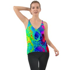 Abstract Art Tie Dye Rainbow Chiffon Cami