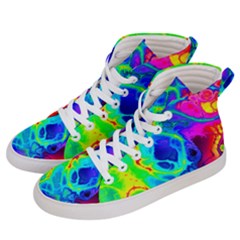 Abstract Art Tie Dye Rainbow Men s Hi-top Skate Sneakers by SpinnyChairDesigns