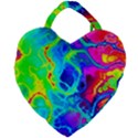 Abstract Art Tie Dye Rainbow Giant Heart Shaped Tote View1