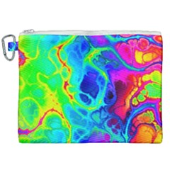 Abstract Art Tie Dye Rainbow Canvas Cosmetic Bag (xxl) by SpinnyChairDesigns