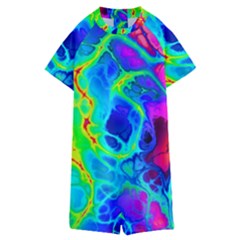 Abstract Art Tie Dye Rainbow Kids  Boyleg Half Suit Swimwear by SpinnyChairDesigns