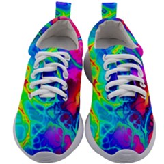 Abstract Art Tie Dye Rainbow Kids Athletic Shoes by SpinnyChairDesigns