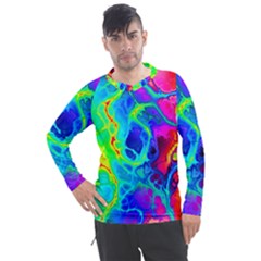 Abstract Art Tie Dye Rainbow Men s Pique Long Sleeve Tee