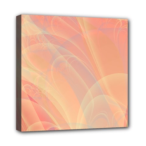 Coral Cream Abstract Art Pattern Mini Canvas 8  X 8  (stretched)