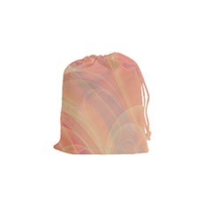 Coral Cream Abstract Art Pattern Drawstring Pouch (small) by SpinnyChairDesigns