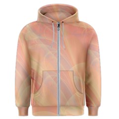 Coral Cream Abstract Art Pattern Men s Zipper Hoodie by SpinnyChairDesigns