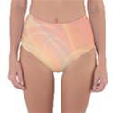 Coral Cream Abstract Art Pattern Reversible High-Waist Bikini Bottoms View1