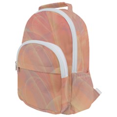 Coral Cream Abstract Art Pattern Rounded Multi Pocket Backpack by SpinnyChairDesigns