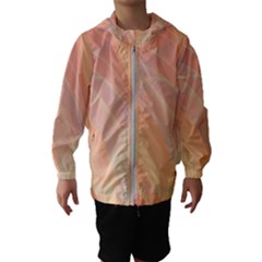 Coral Cream Abstract Art Pattern Kids  Hooded Windbreaker by SpinnyChairDesigns