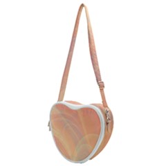 Coral Cream Abstract Art Pattern Heart Shoulder Bag