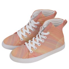 Coral Cream Abstract Art Pattern Women s Hi-top Skate Sneakers by SpinnyChairDesigns